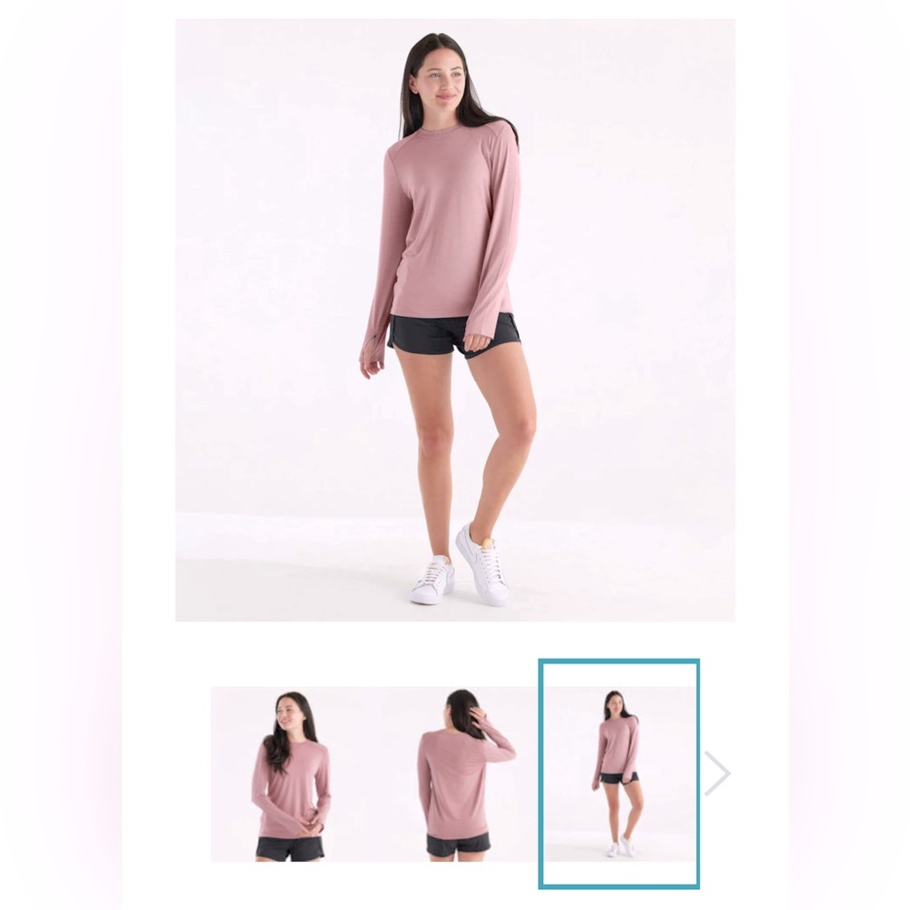 Women’s Free Fly BAMBOO SHADE LONG SLEEVE II - size XS in Ash Rose